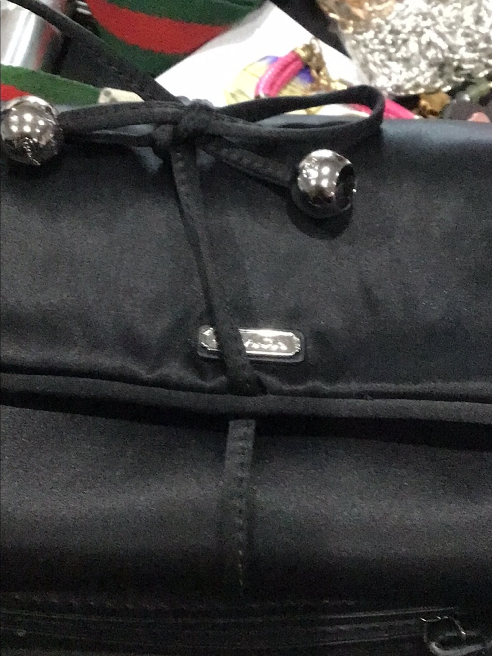 coach jewelry roll - black Satin
